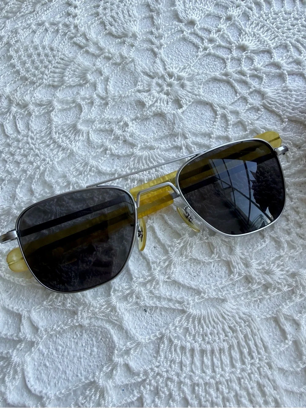 Authentic Vintage Randolph Engineering Aviator Sunglasses USA Silver Pilot